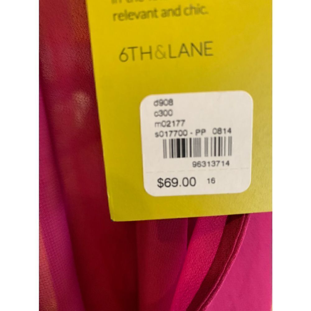6th & Lane Fuschia Transparent Blouse size 16 Junior - Picture 5 of 7